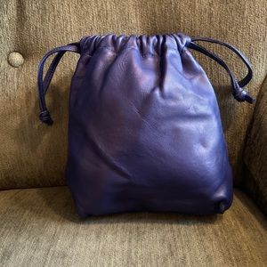 Clare V leather drawstring pouch